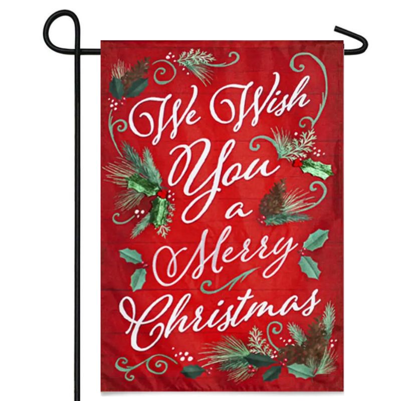 Wish You a Merry Christmas Garden Flag